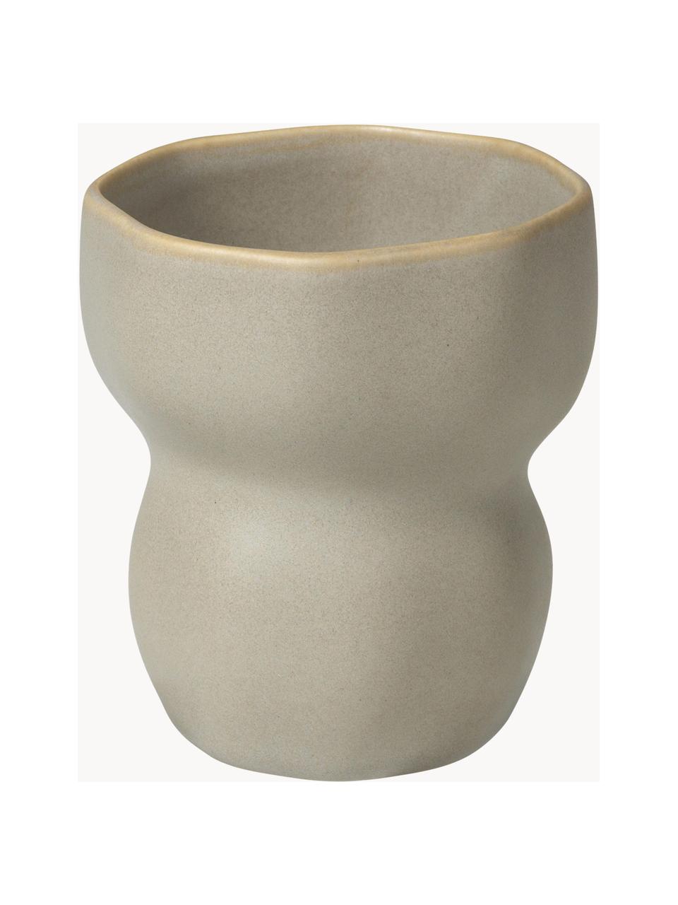 Tazza senza manico dalla forma organica fatta a mano Limfjord, Gres, Greige, Ø 8 x Alt. 9 cm, 200 ml