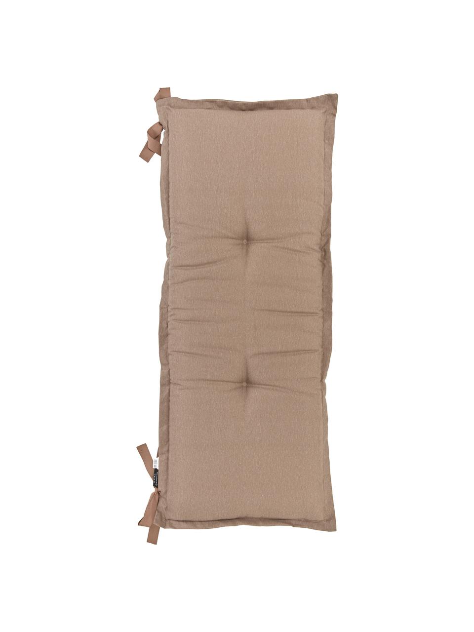 Einfarbige Bankauflage Panama in Taupe, Bezug: 50% Baumwolle, 45% Polyes, Taupe, B 48 x L 150 cm