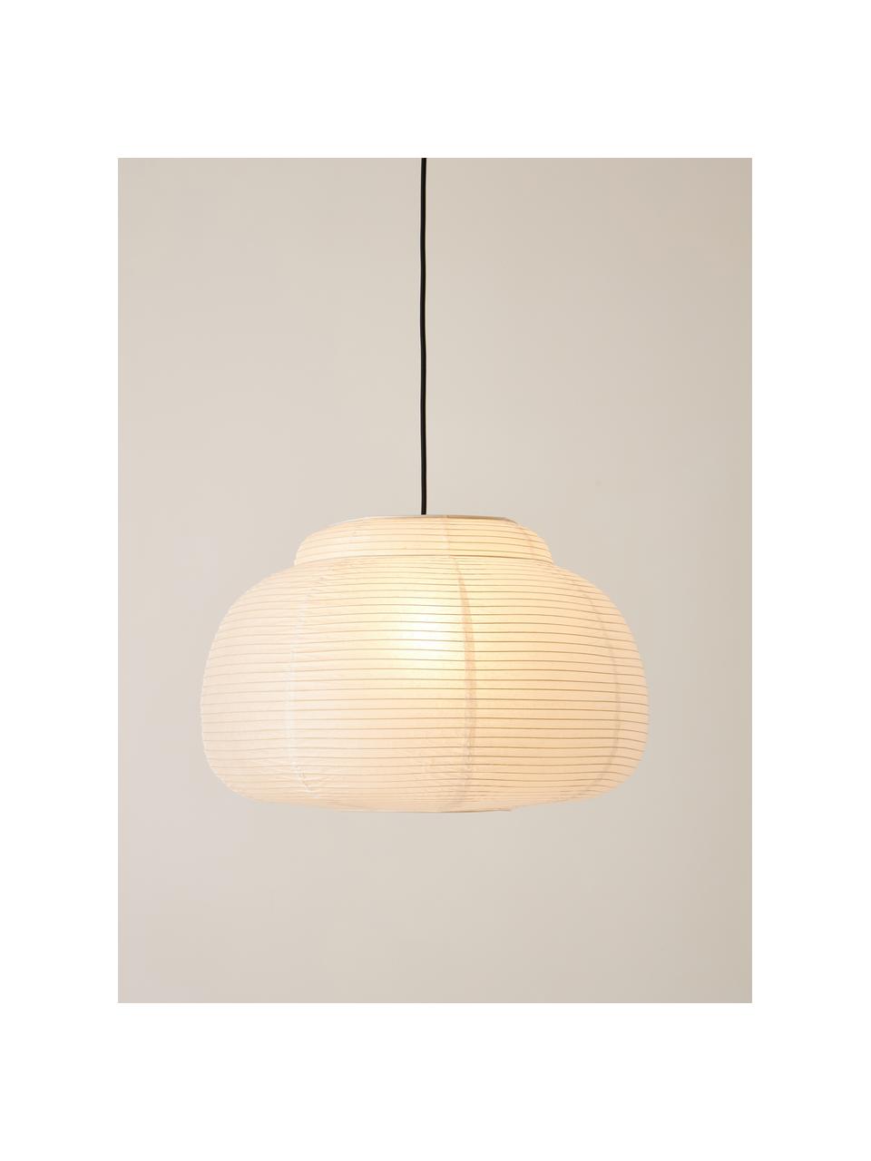 Lampa wisząca z papieru ryżowego Paper, Biały, Ø 52 x W 34 cm