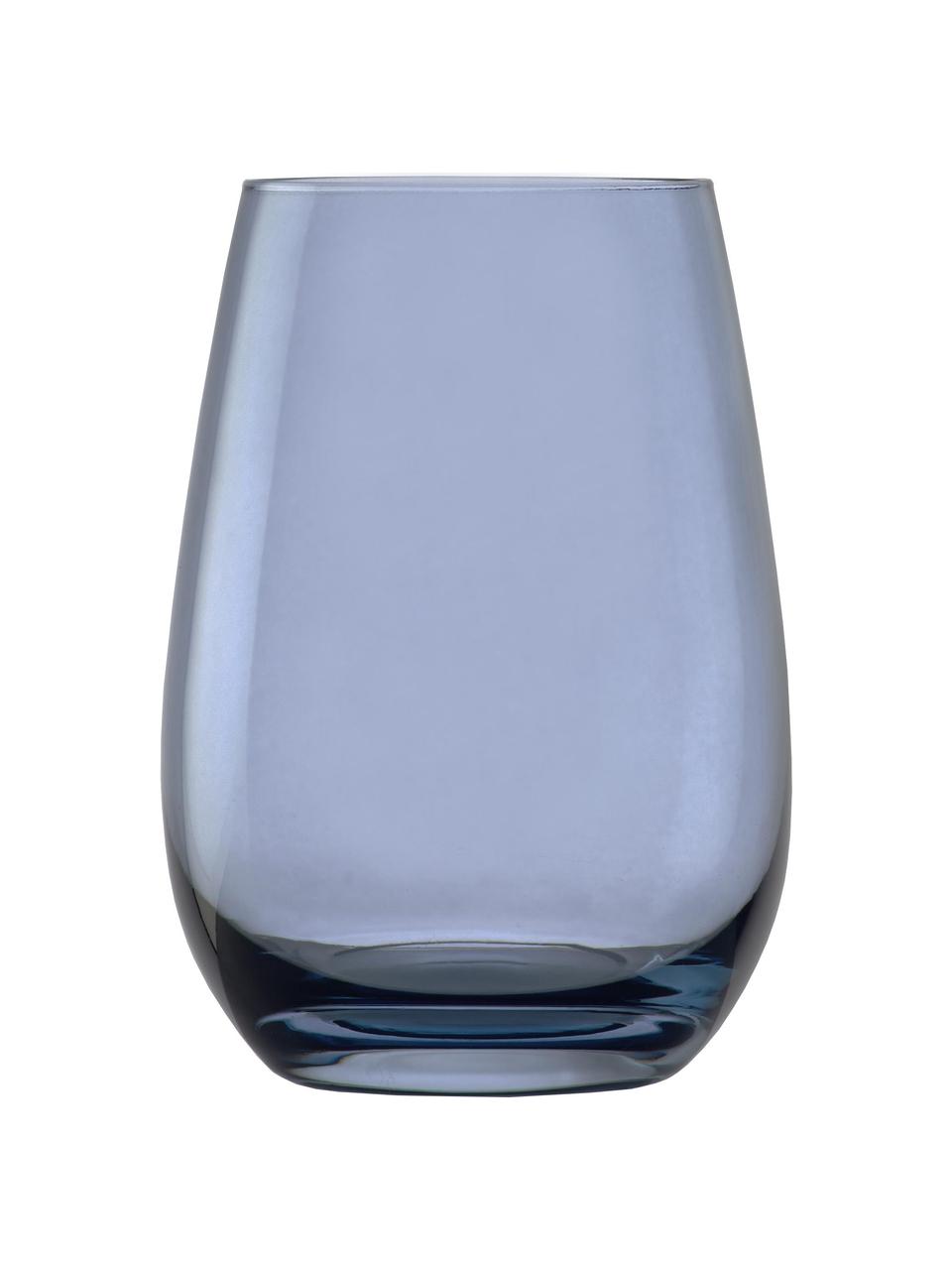 Waterglazen Elements in blauw, 6 stuks, Glas, Lichtblauw, Ø 9 x H 12 cm, 465 ml