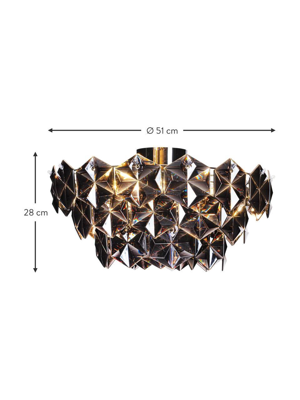 Designové skleněné stropní svítidlo Monarque, Černá, Ø 51 cm, V 28 cm