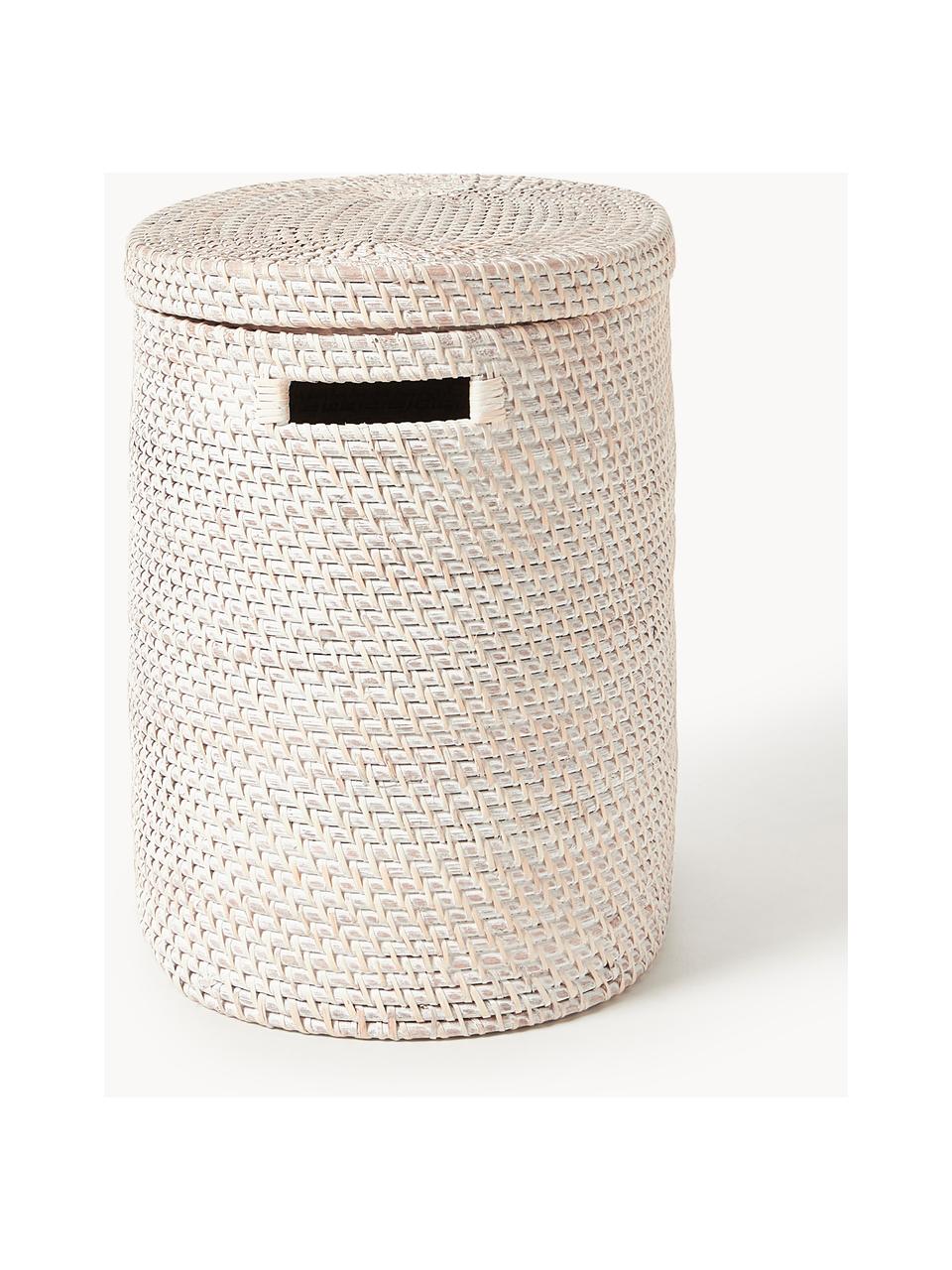 Cesto portabiancheria con coperchio Lurdes, Rattan, Beige chiaro, Larg. 55 x Prof. 35 cm