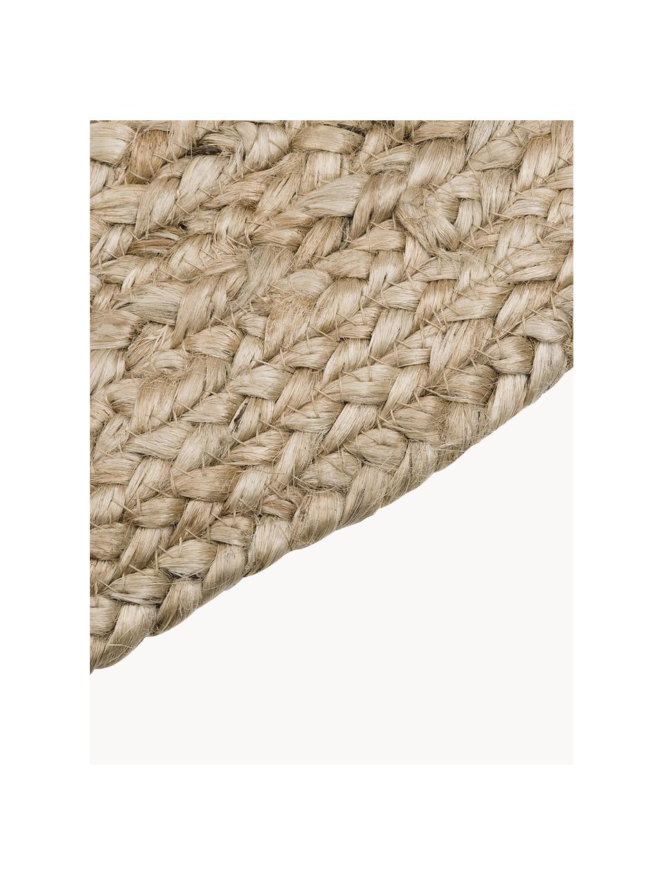 Runder Jute-Teppich Tapu, handgefertigt, 100 % Jute, Braun, Ø 150 cm (Größe M)