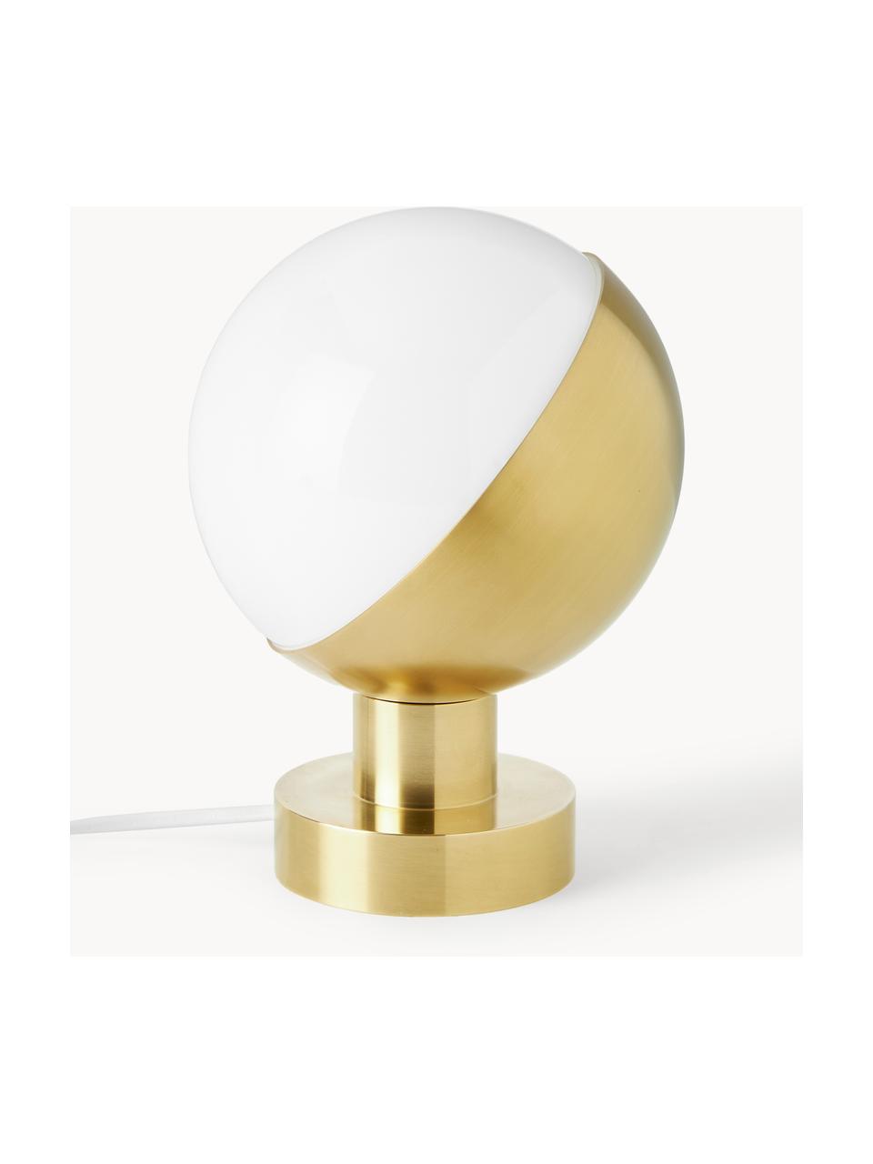 Mondgeblazen wandlamp VL Studio met stekker, Diffuser: opaalglas, mondgeblazen, Messing, B 20 x H 15 cm