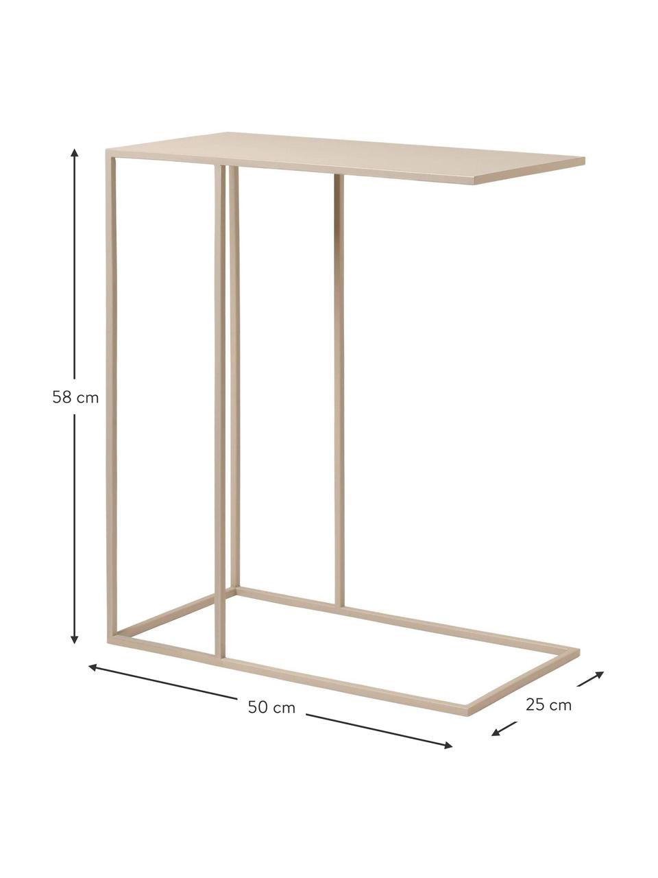 Mesa auxiliar artesanal Fera, Acero con pintura en polvo, Beige claro, An 50 x Al 58 cm
