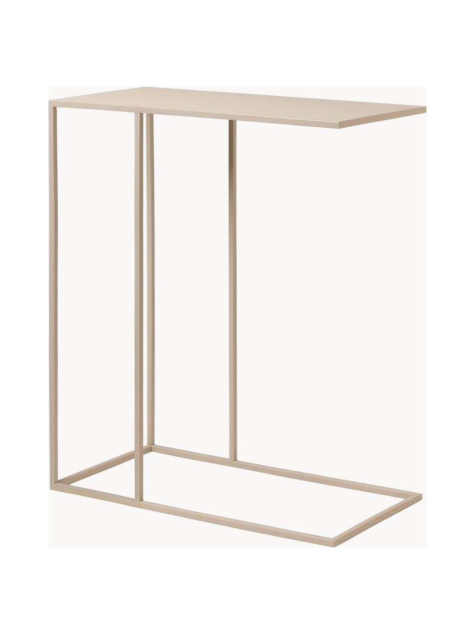 Mesa auxiliar artesanal Fera, Acero con pintura en polvo, Beige claro, An 50 x Al 58 cm