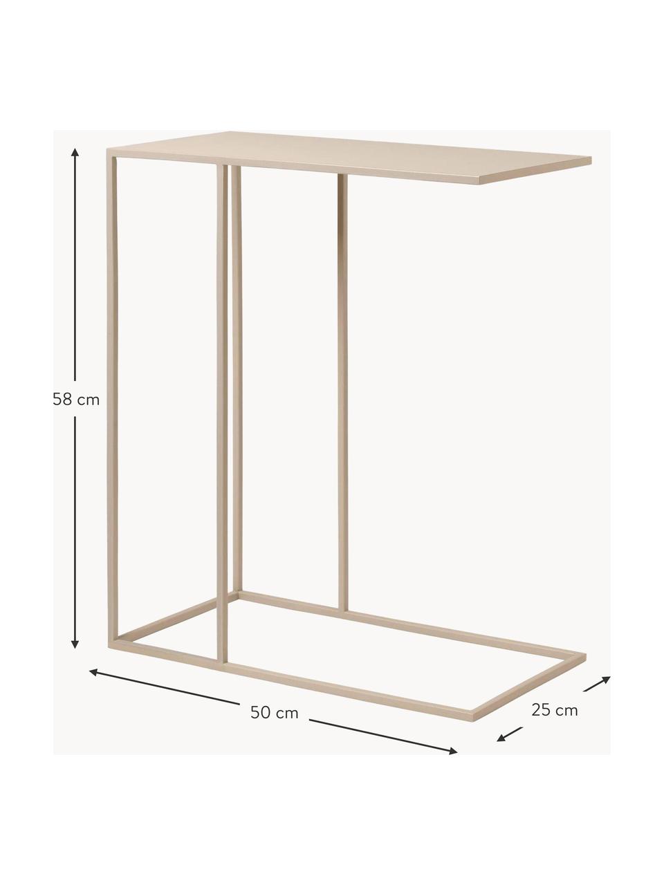 Ručně vyrobený odkládací stolek Fera, Ocel s práškovým nástřikem, Světle béžová, Š 50 cm, V 58 cm