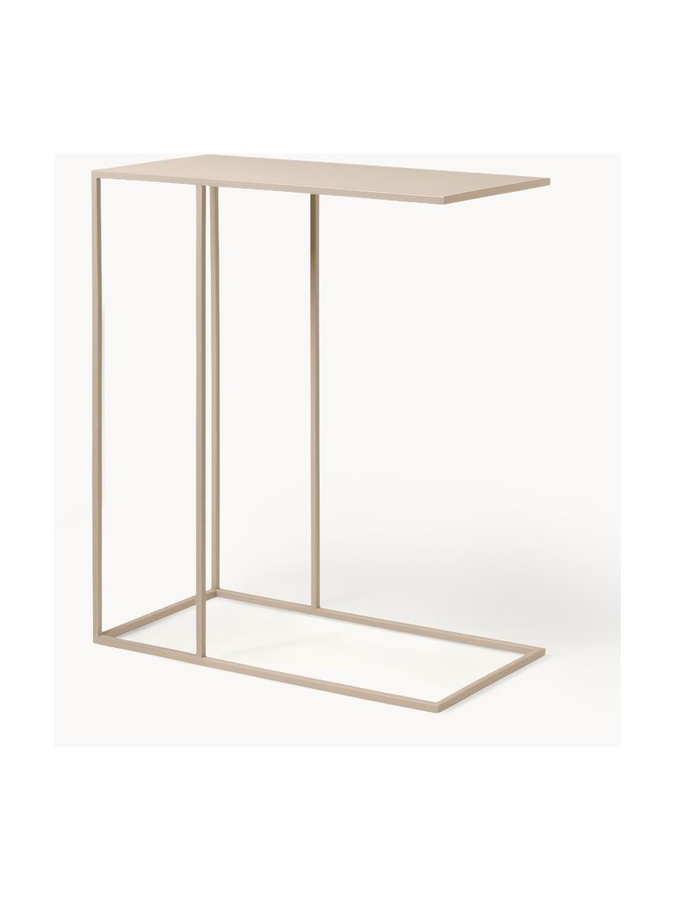 Ručne vyrobený pomocný stolík Fera, Oceľ s práškovým náterom, Svetlobéžová, Š 50 x V 58 cm