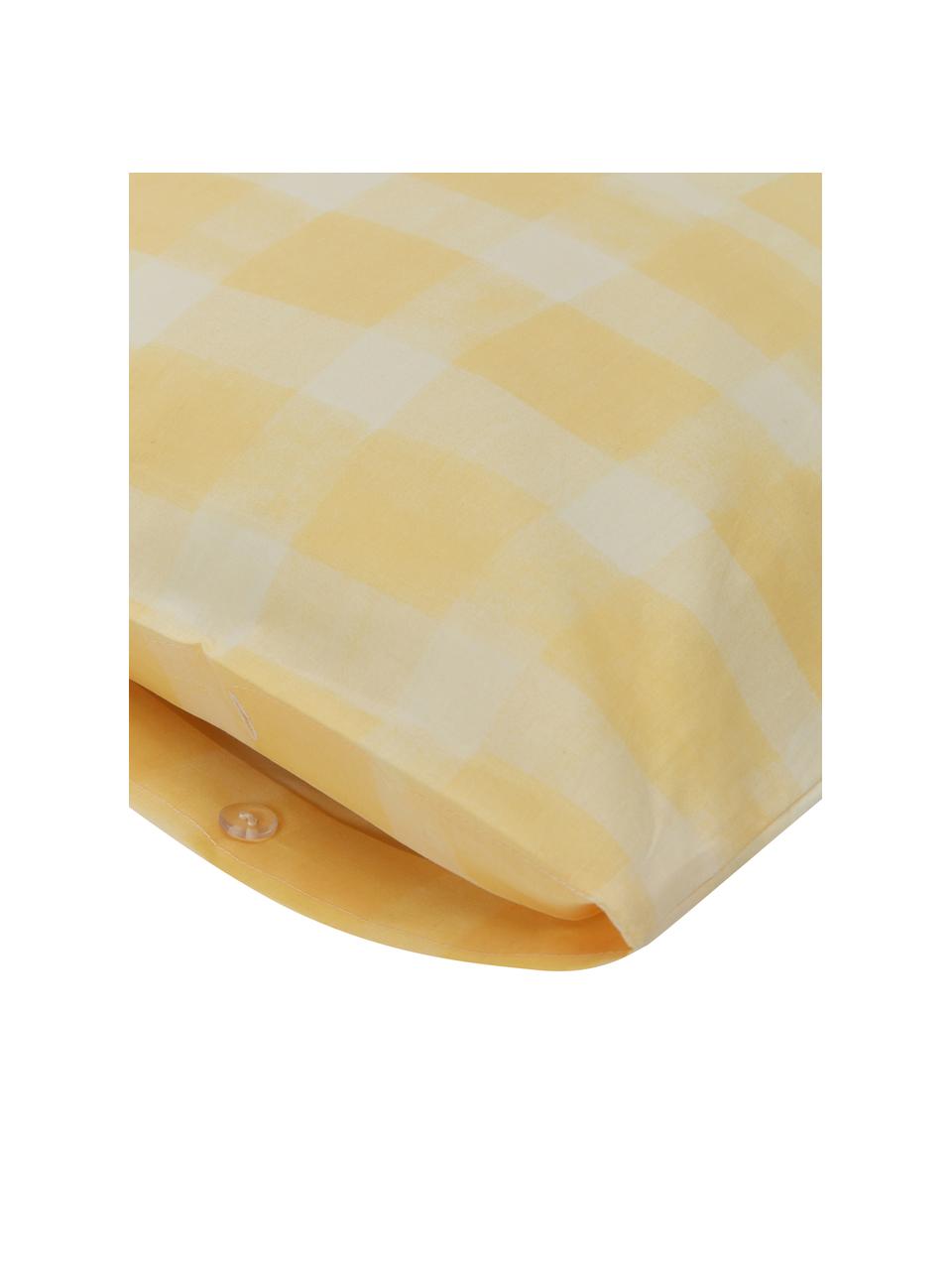 Designové povlaky na polštáře z bavlněného perkálu s károvaným vzorem od Candice Gray Milène, 2 ks, Žlutá, Š 40 cm, D 80 cm