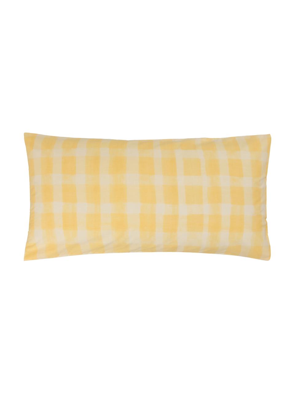 Designové povlaky na polštáře z bavlněného perkálu s károvaným vzorem od Candice Gray Milène, 2 ks, Žlutá, Š 40 cm, D 80 cm