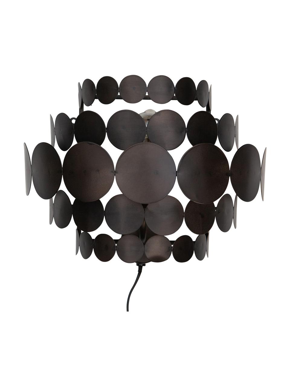 Applique in metallo Kaki, Lampada: metallo rivestito, Nero, Prof. 18 x Alt. 28 cm