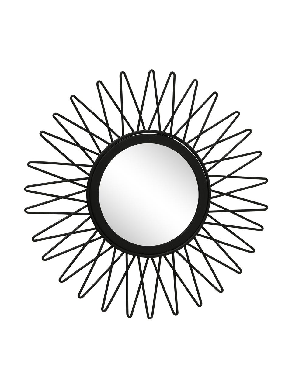 Rundes Wandspiegel-Set Noemi mit schwarzem Metallrahmen, 3-tlg., Rahmen: Metall, beschichtet, Spiegelfläche: Spiegelglas, Schwarz, Ø 27 x T 2 cm