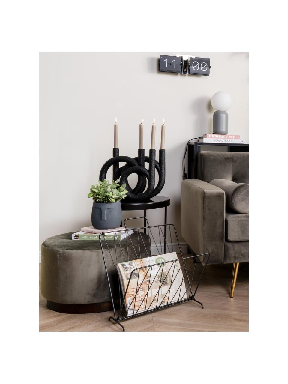 Candelabro grande Ring, Plástico, Negro, An 38 x Al 30 cm