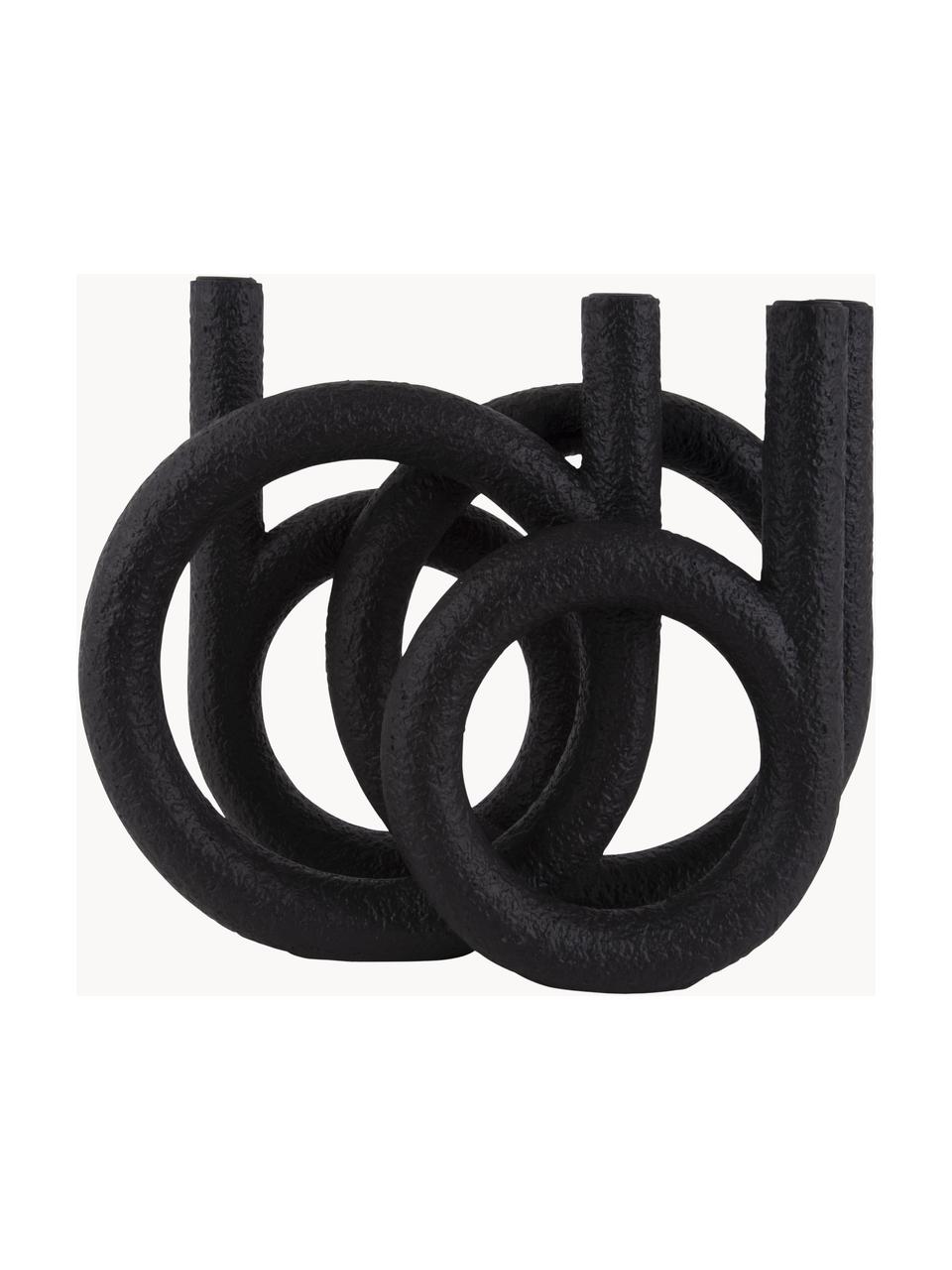 Großer Kerzenhalter Ring in Schwarz, Kunststoff, Schwarz, B 38 x H 30 cm