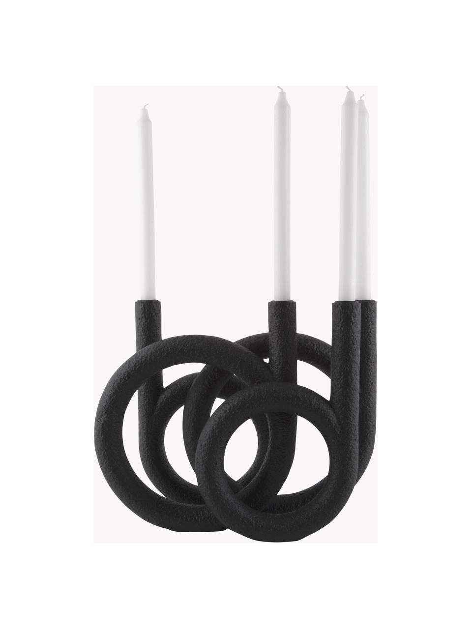 Candelabro grande Ring, Plástico, Negro, An 38 x Al 30 cm