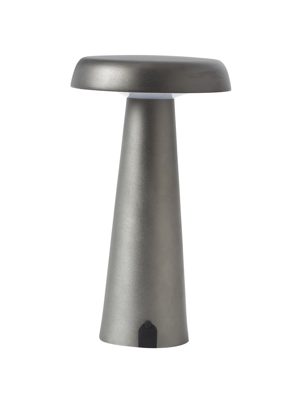 Zewnętrzna lampa stołowa LED z funkcją przyciemniania Arcello, Metal anodowany, Szary, Ø 14 x W 25 cm