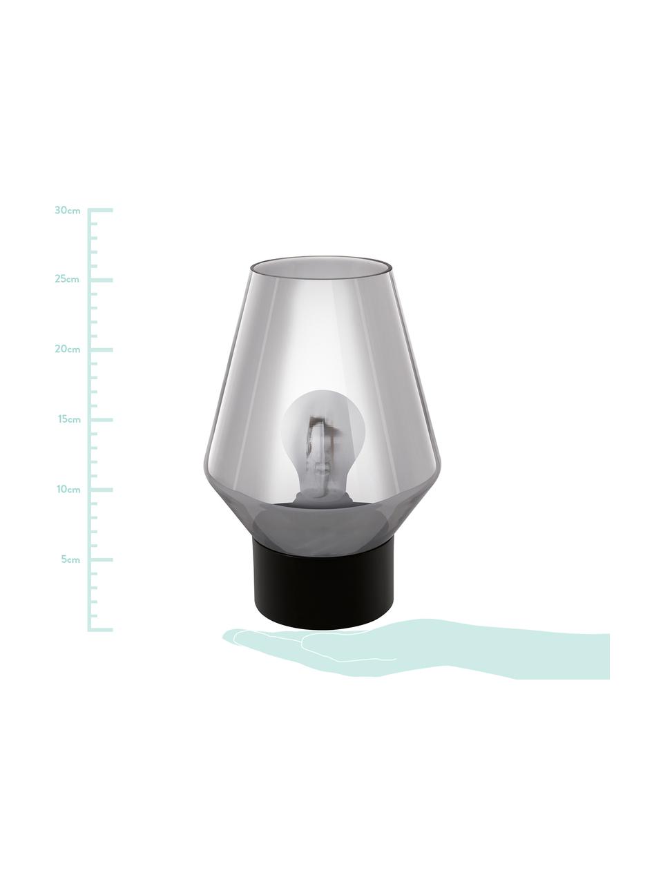 Tischlampe Verelli aus Glas, Lampenschirm: Glas, Grau, Ø 17 x H 25 cm