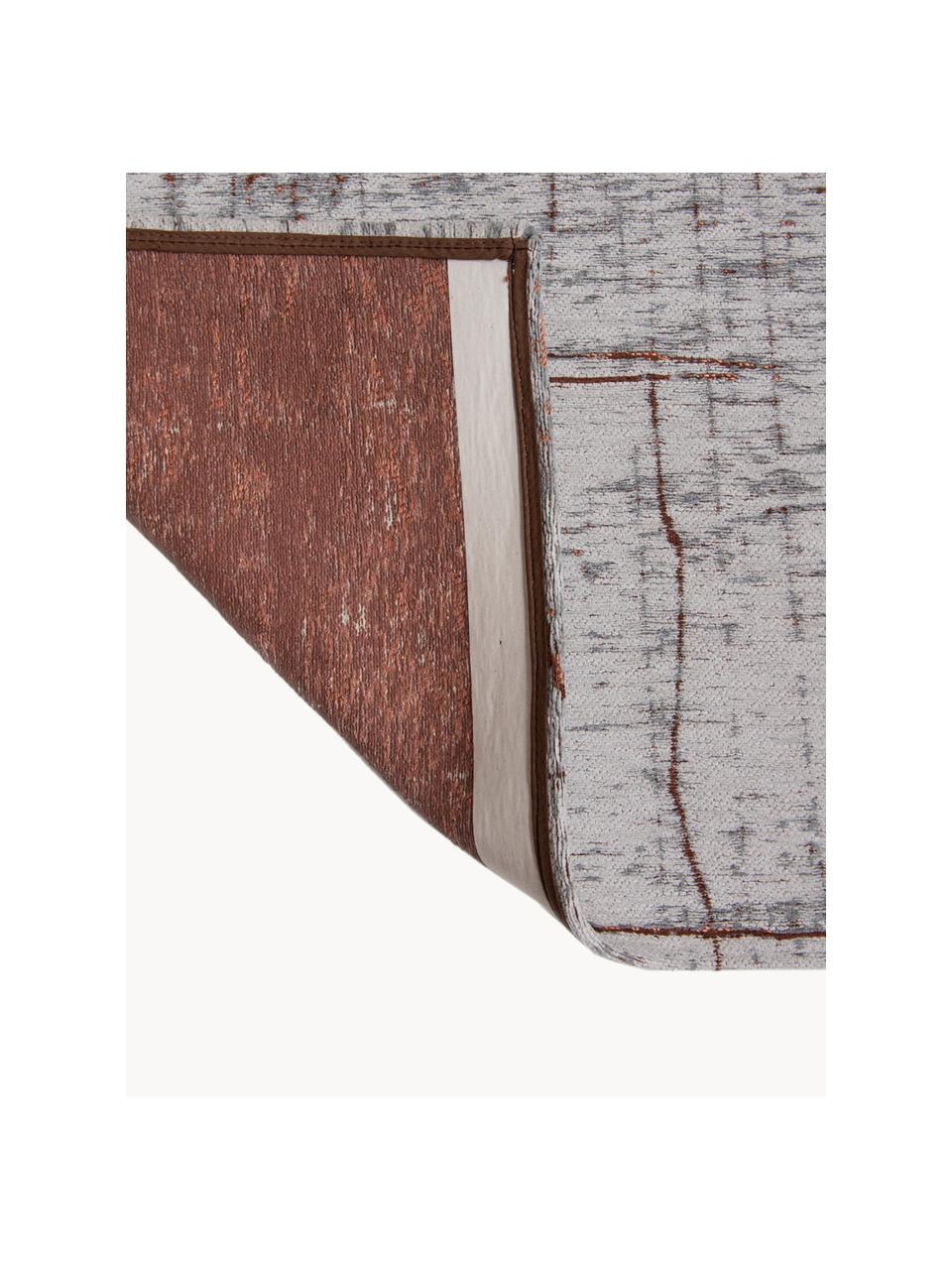 Tapis design à poils ras Griff, Terracotta, tons gris, larg. 140 x long. 200 cm (taille S)