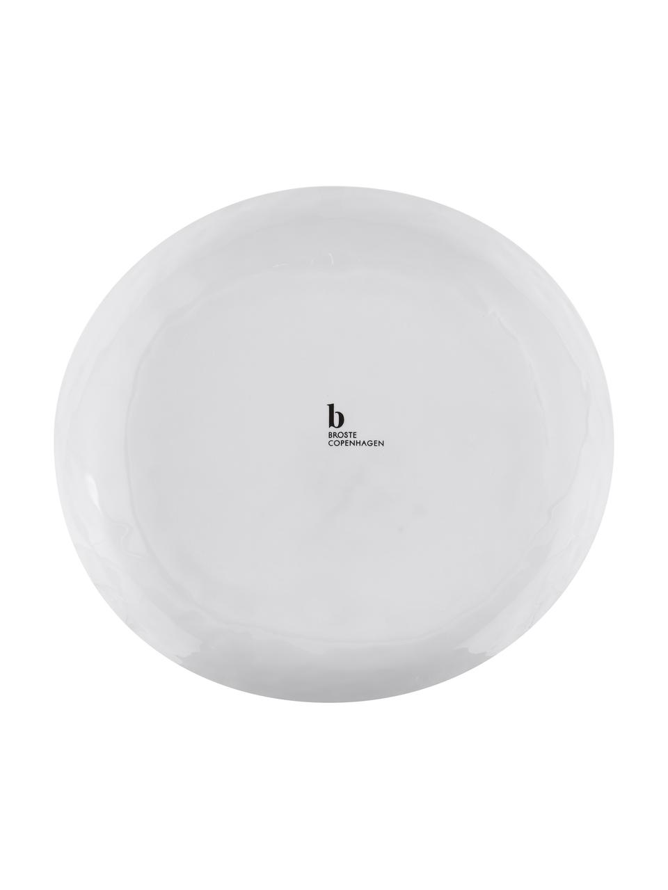 Ručně vyrobené porcelánové misky Salt Ø 20 cm, 2 ks, Porcelán, Tlumeně bílá, s černým okrajem, Š 20 cm, V 4 cm