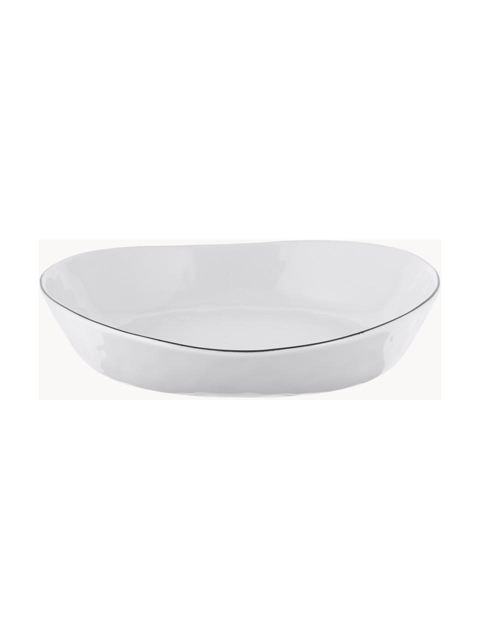 Ručne vyrobená miska z porcelánu Salt, Ø 20, 2 ks, Porcelán, Biela, Ø 20 x V 4 cm