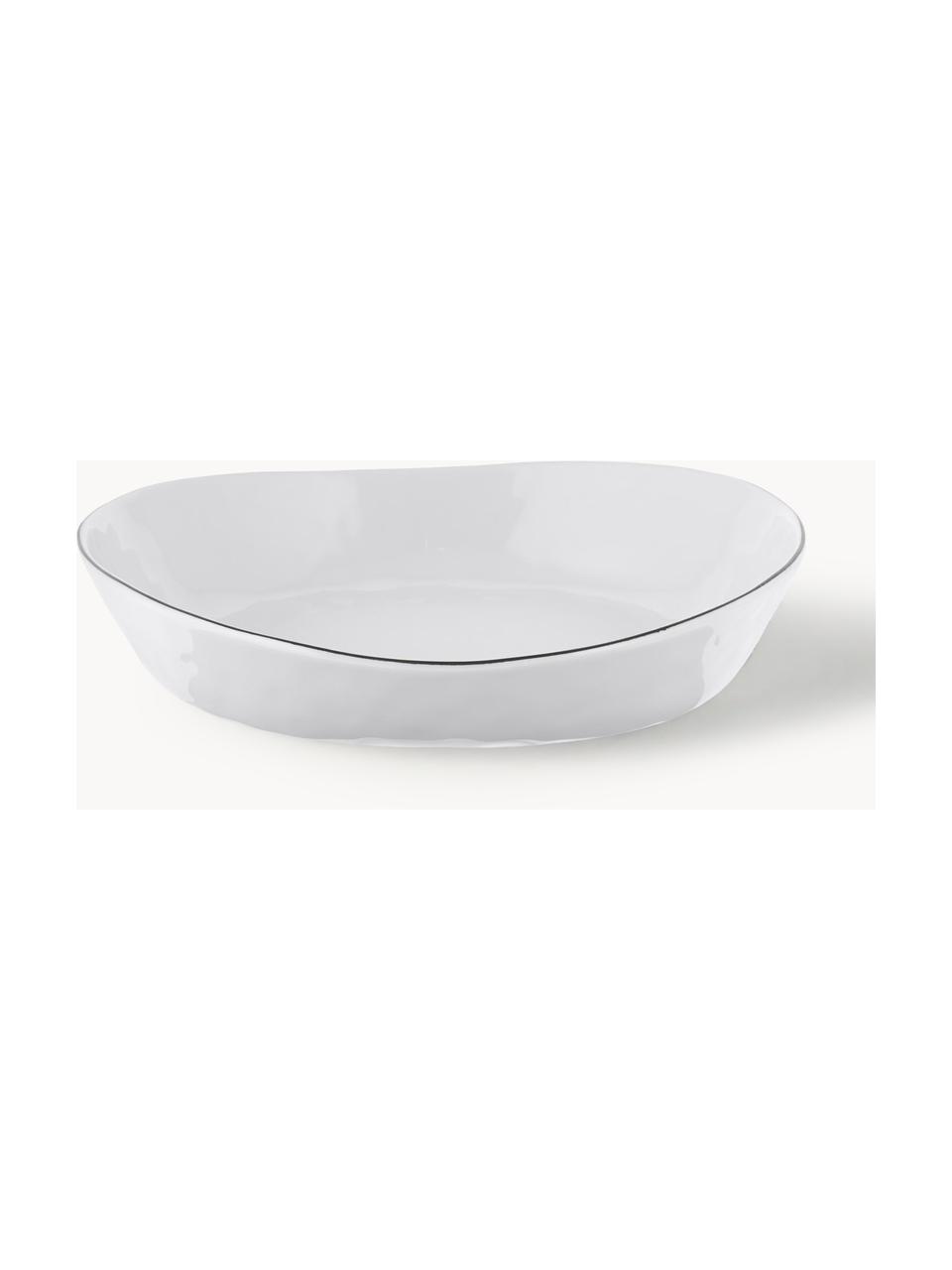 Ručne vyrobená miska z porcelánu Salt, Ø 20, 2 ks, Porcelán, Biela, Ø 20 x V 4 cm