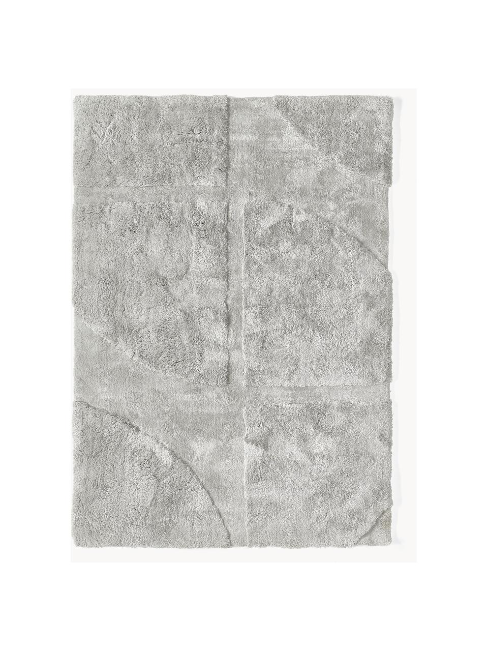 Puszysty dywan z długim włosiem z wypukłą strukturą Jade, Jasny szary, S 80 x D 150 cm (Rozmiar XS)