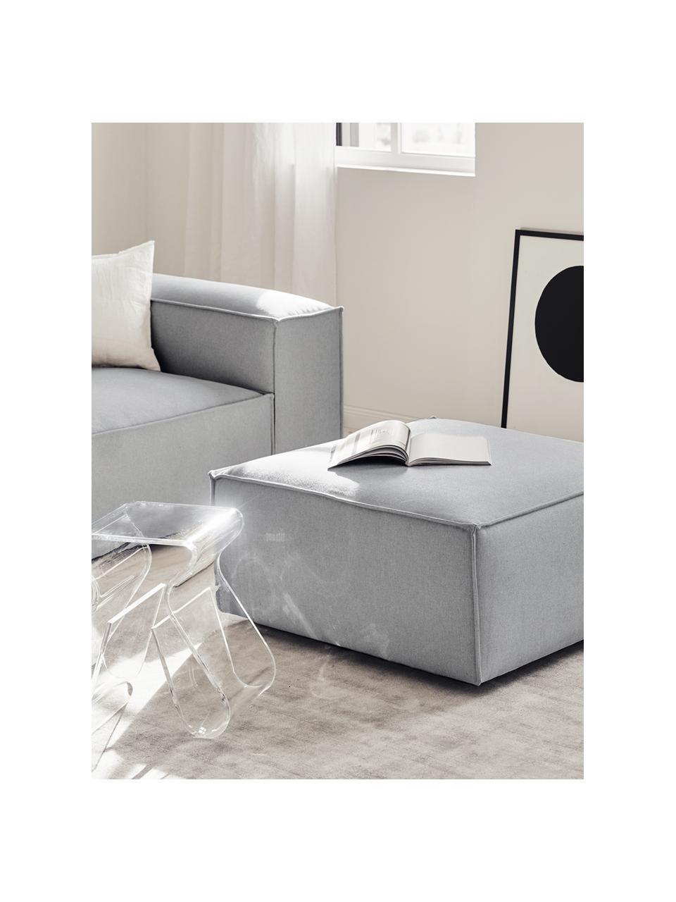 Tabouret de canapé Lennon, Tissu gris clair, larg. 88 x haut. 43 cm