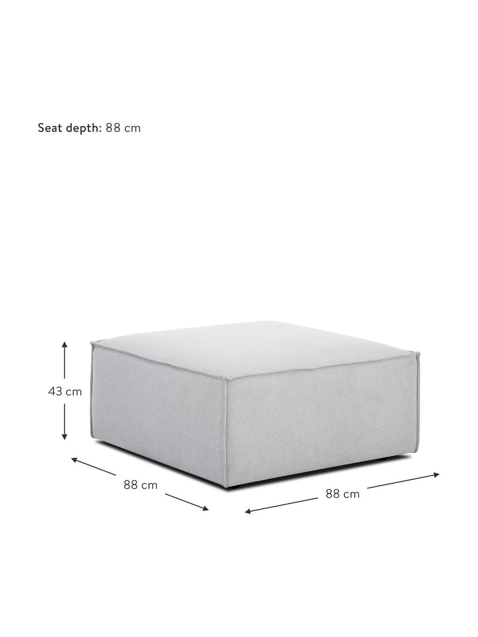 Reposapiés puf Lennon, Tapizado: 100% poliéster Alta resis, Estructura: madera de pino maciza, ma, Patas: plástico, Tejido gris claro, An 88 x Al 43 cm