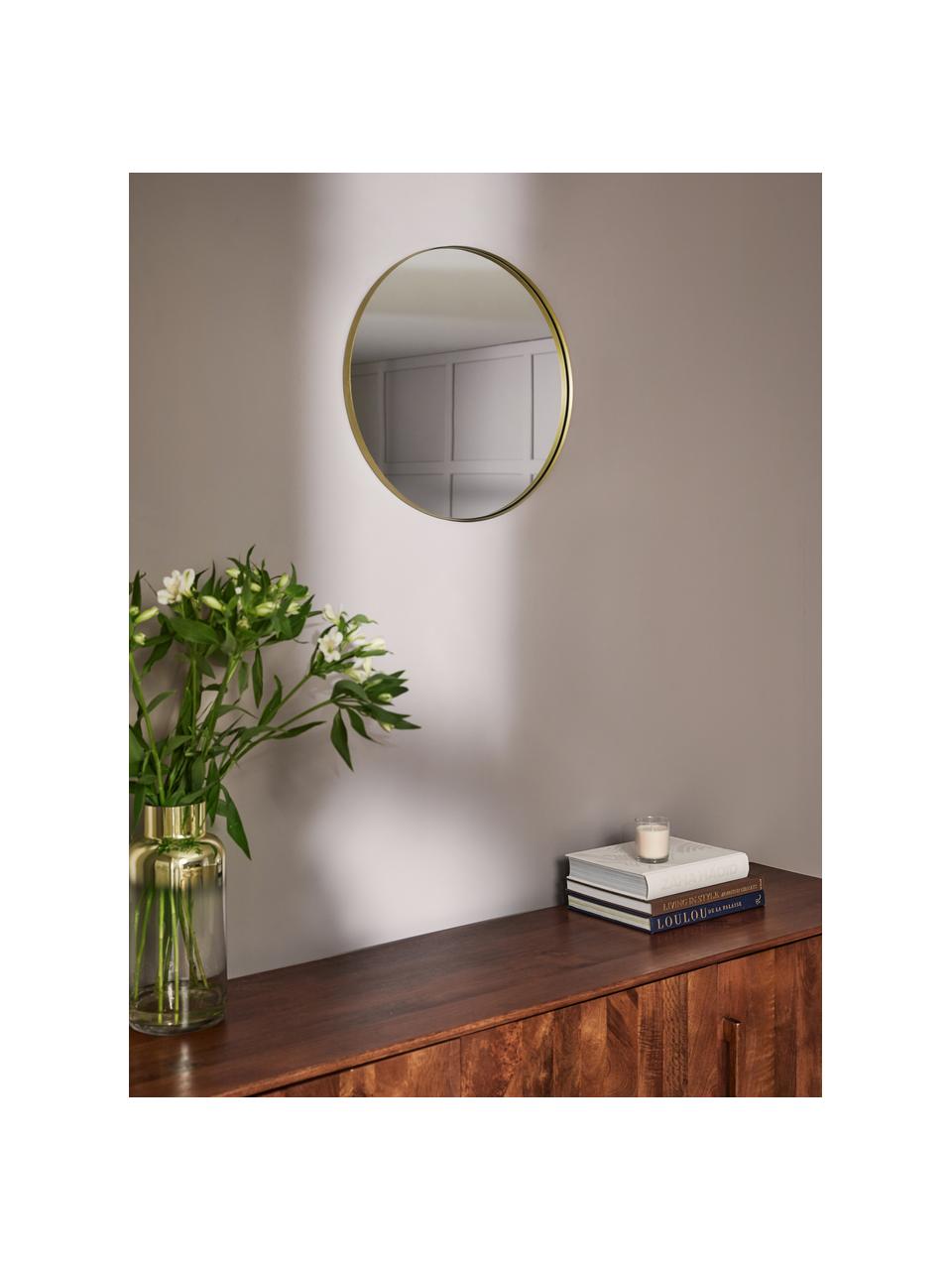 Miroir mural rond Ivy, Couleur laitonnée, Ø 120 x prof. 3 cm