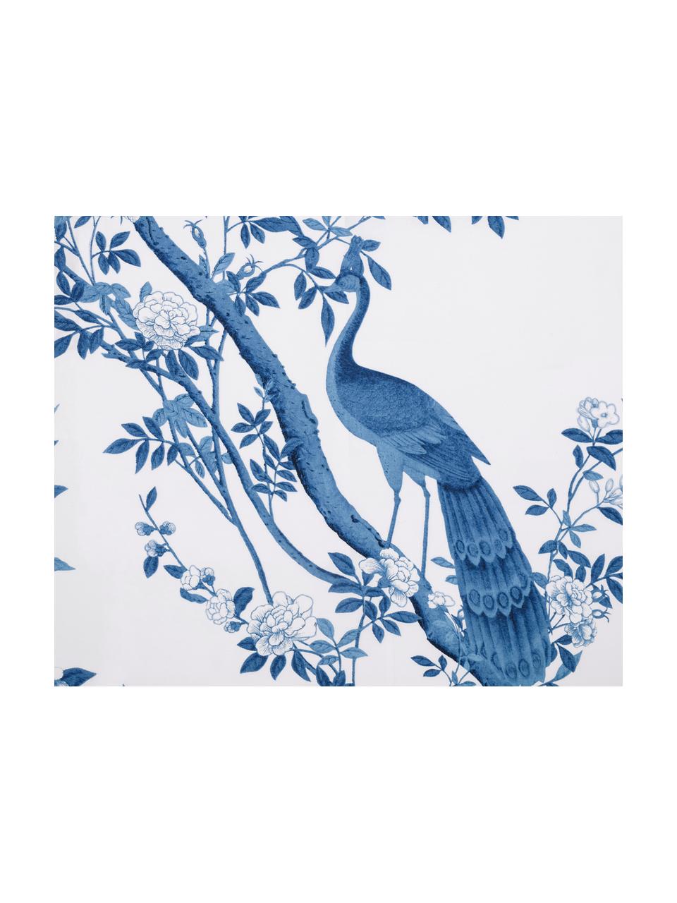 Parure copripiumino in percalle Annabelle, Blu, bianco, 155 x 200 cm + 1 federa 50 x 80 cm