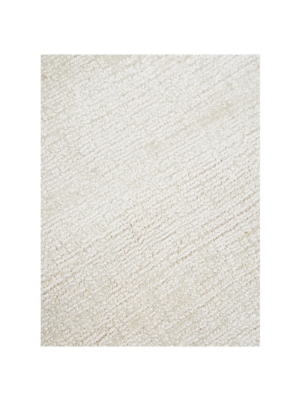 Tappeto rotondo in viscosa fatto a mano Jane, Retro: 100% cotone, Bianco latte, Ø 300 cm (taglia XXL)