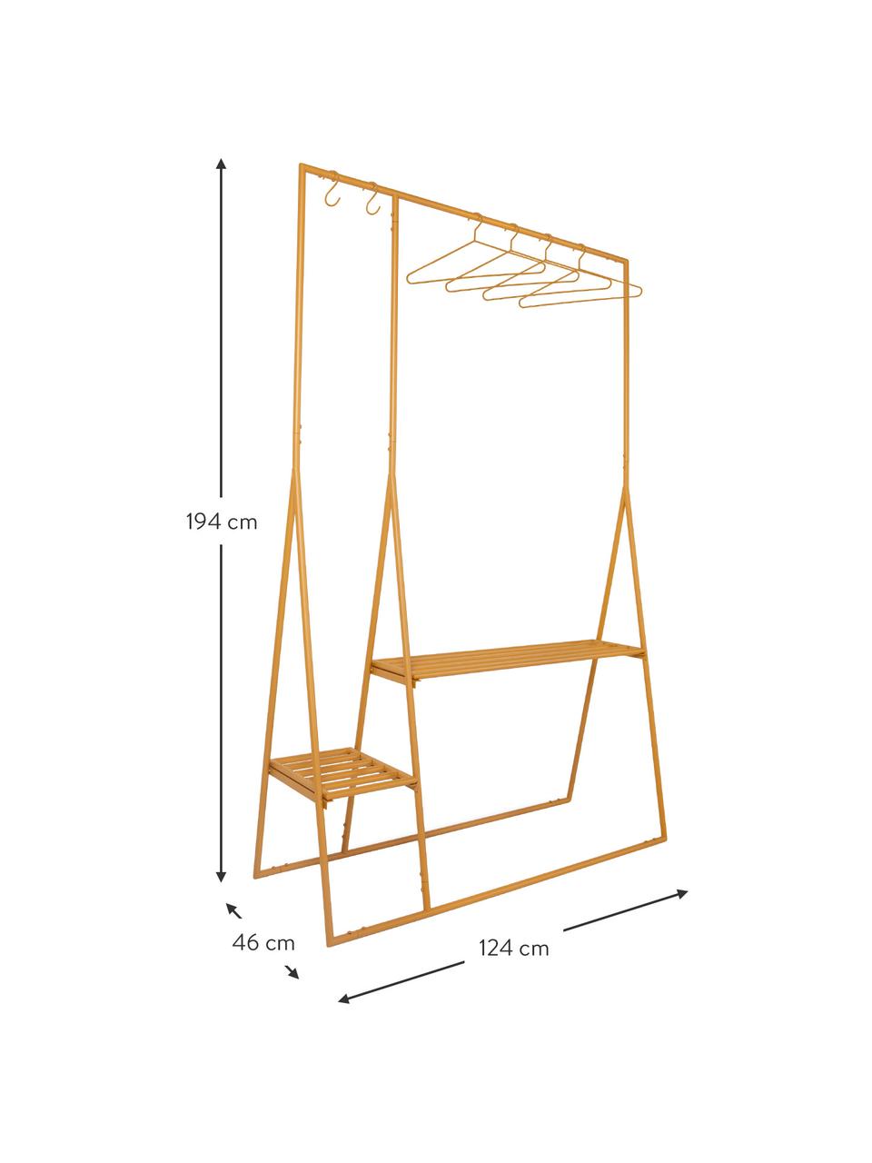 Věšák na oblečení z kovu Eldo, Kov s práškovým nástřikem, Oranžová, Š 124 cm, V 194 cm