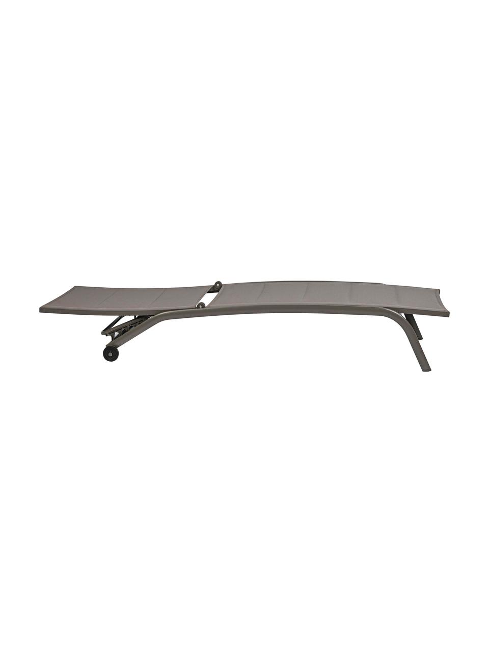 Leżak ogrodowy Cleo, Stelaż: aluminium malowane proszk, Taupe, czarny, S 192 x G 61 cm