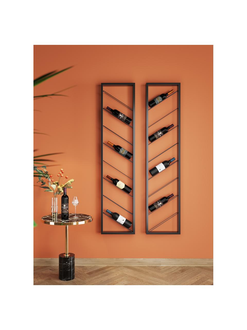 Wand-Weinregal Bistro, für 8 Flaschen, Stahl, pulverbeschichtet, Schwarz, B 36 x H 160 cm