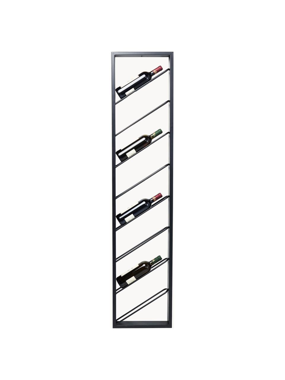 Hangend wijnrek Bistro voor 8 flessen, Gepoedercoat staal, Zwart, B 36 x H 160 cm