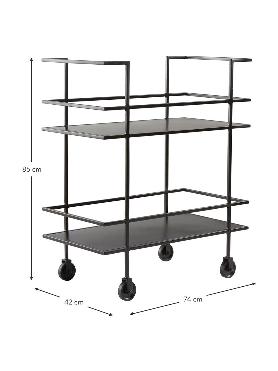 Carrello da portata in metallo nero Lunavale, Metallo rivestito, Nero, Larg. 74 x Alt. 85 cm