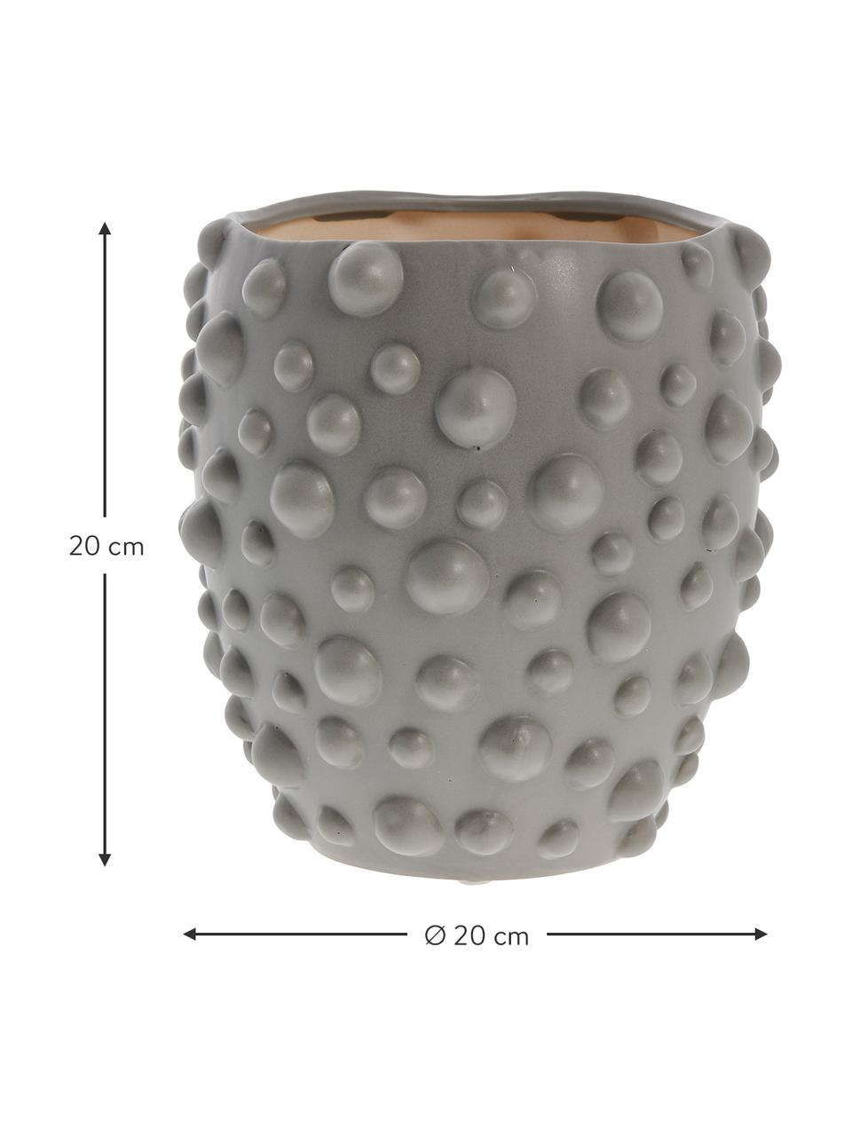 Übertopf Doelle aus Keramik, Keramik, Grau, Ø 20 x H 20 cm