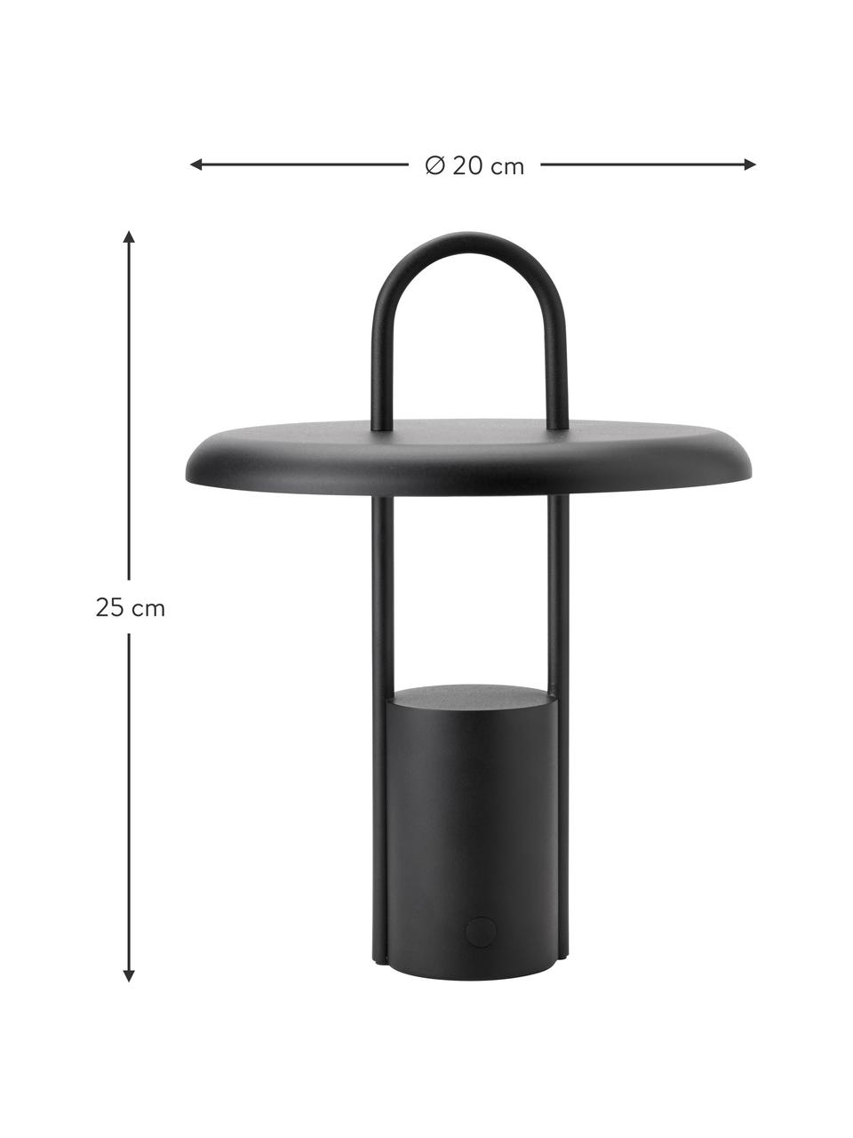 Lampe à poser LED d'extérieur avec port USB Pier, intensité variable, Noir, Ø 20 x haut. 25 cm