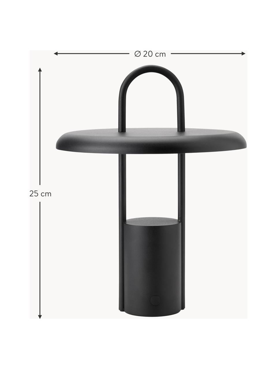 Lampada da tavolo a LED da esterno dimmerabile con porta USB Pier, Lampada: ferro rivestito, Nero, Ø 20 x Alt. 25 cm