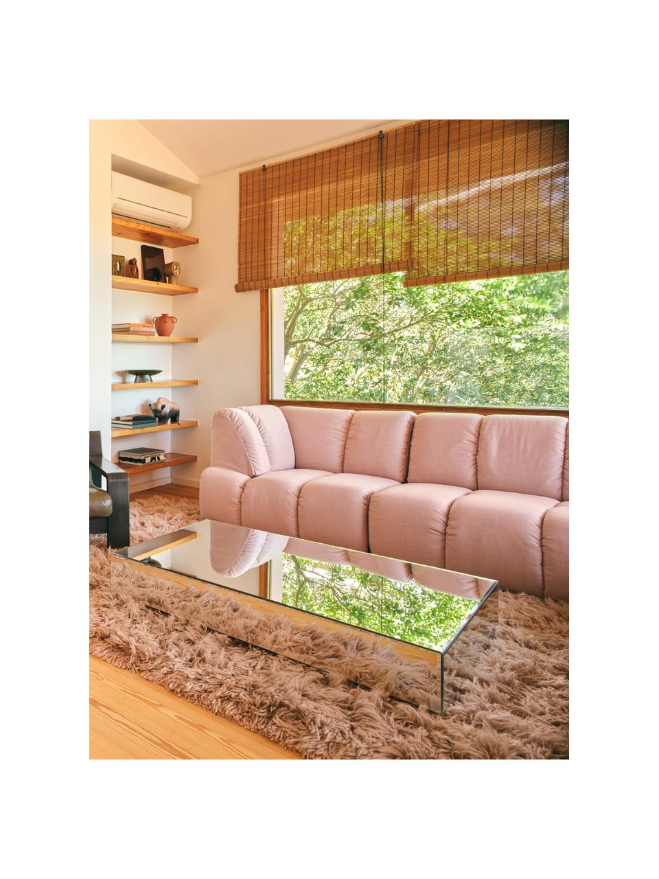 Handgefertigter Couchtisch Mirror aus Spiegelglas, B 120 cm, Korpus: Mitteldichte Holzfaserpla, Silberfarben, B 120 x T 80 cm