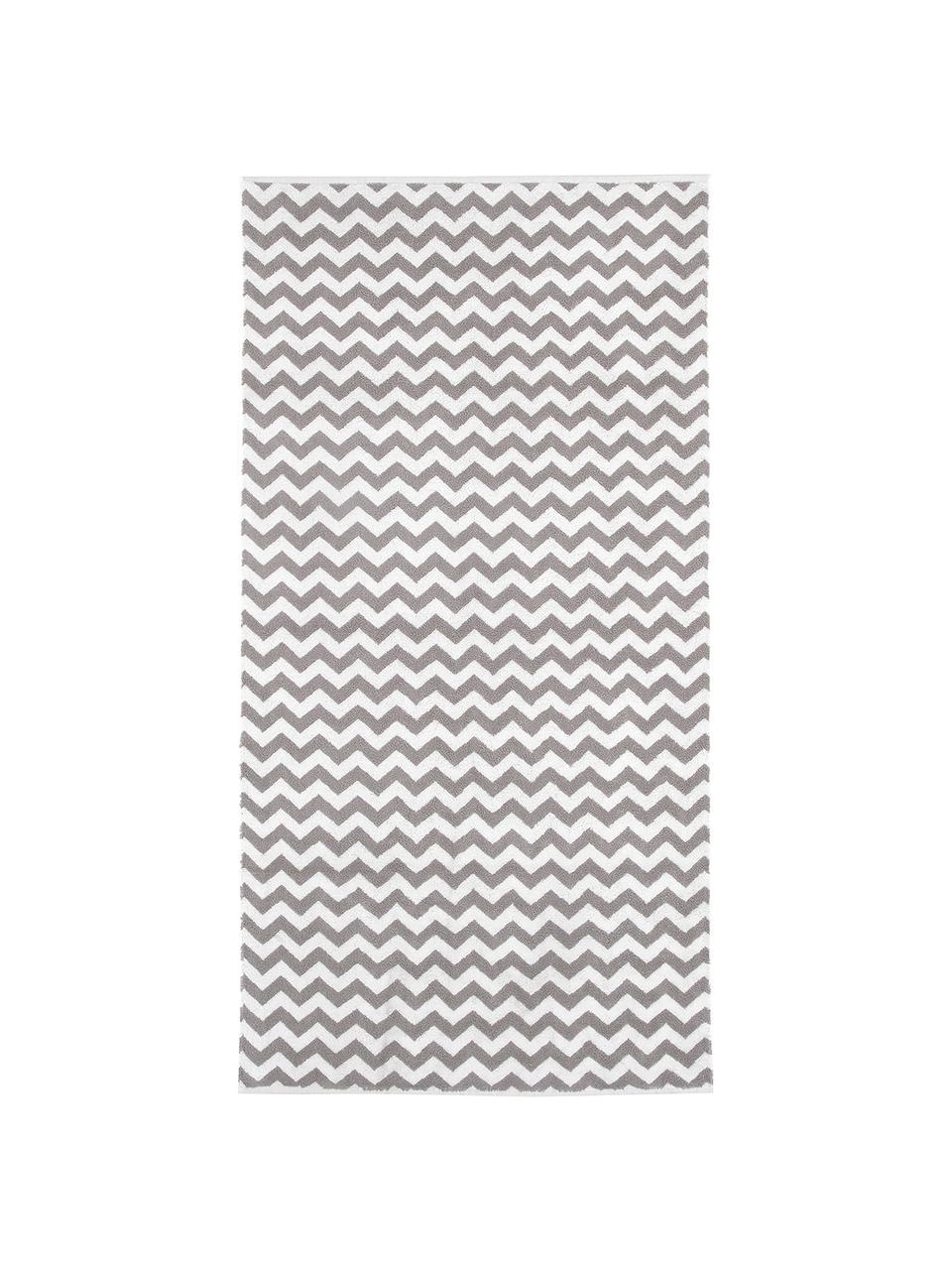 Lot de serviettes de bain imprimé zigzag Liv, 3 élém., 100 % coton
Grammage intermédiaire 550 g/m², Gris, blanc crème, Lot de différentes tailles