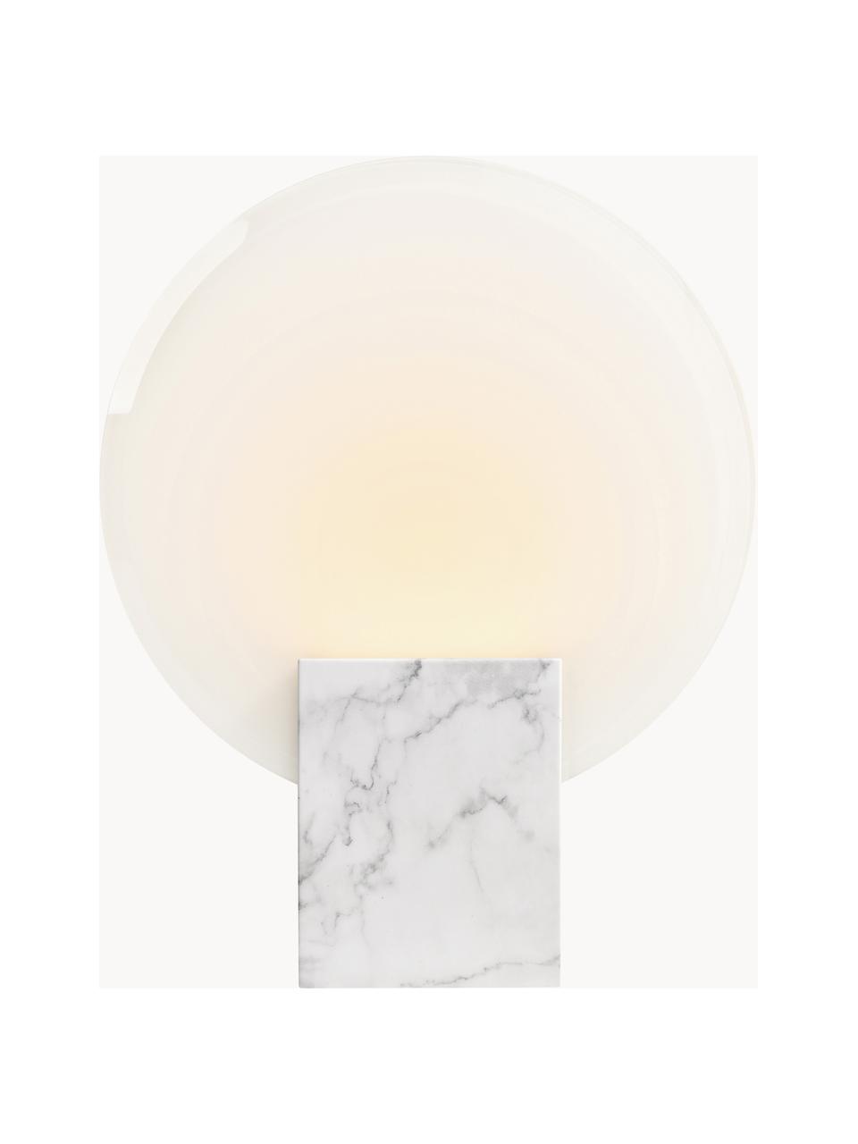 Applique murale LED Hester, intensité lumineuse variable, Blanc cassé, look marbre, larg. 20 x haut. 26 cm