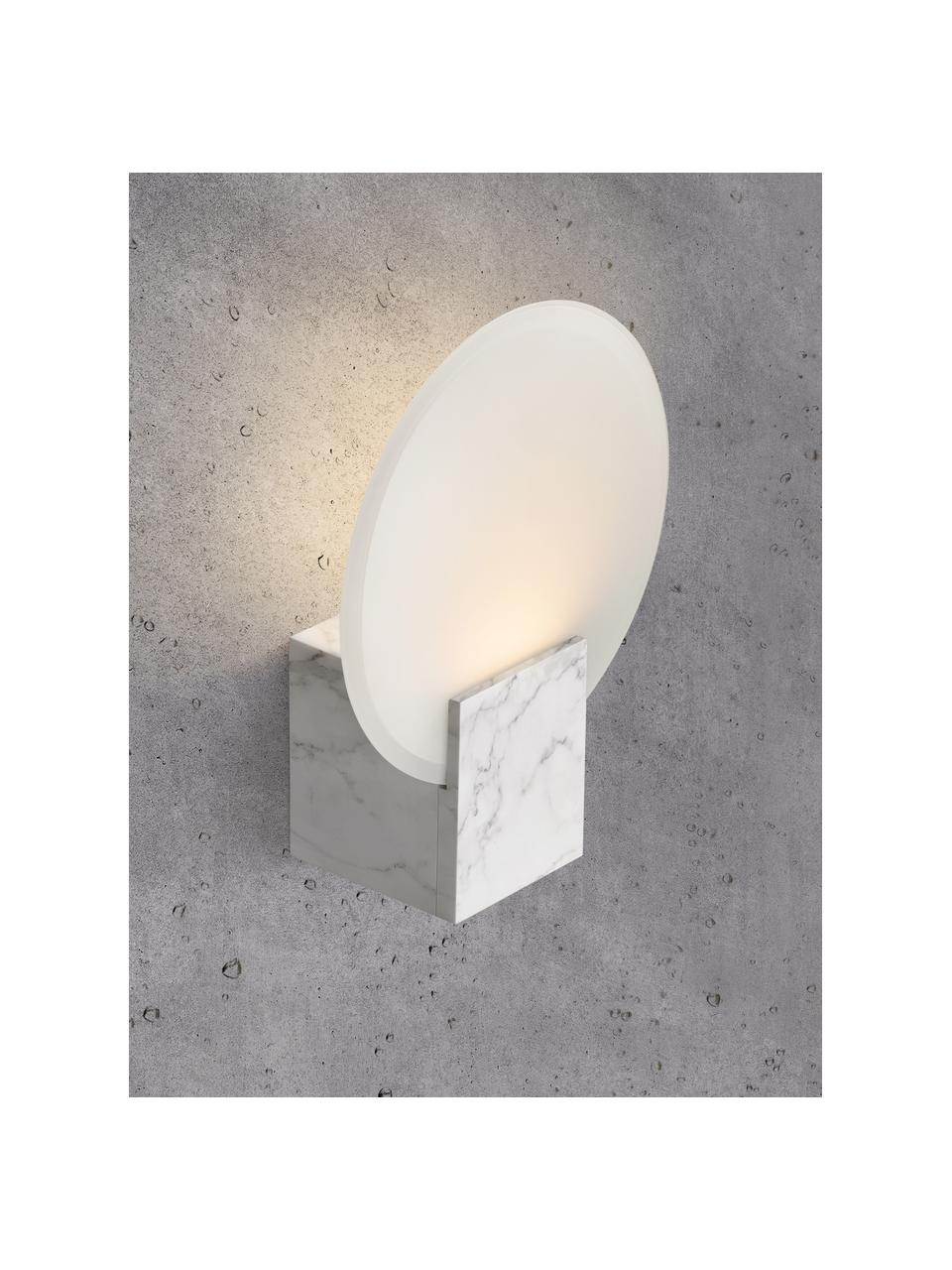 Applique a LED luce regolabile Hester, Paralume: vetro, Bianco latte, effetto marmo, Larg. 20 x Alt. 26 cm