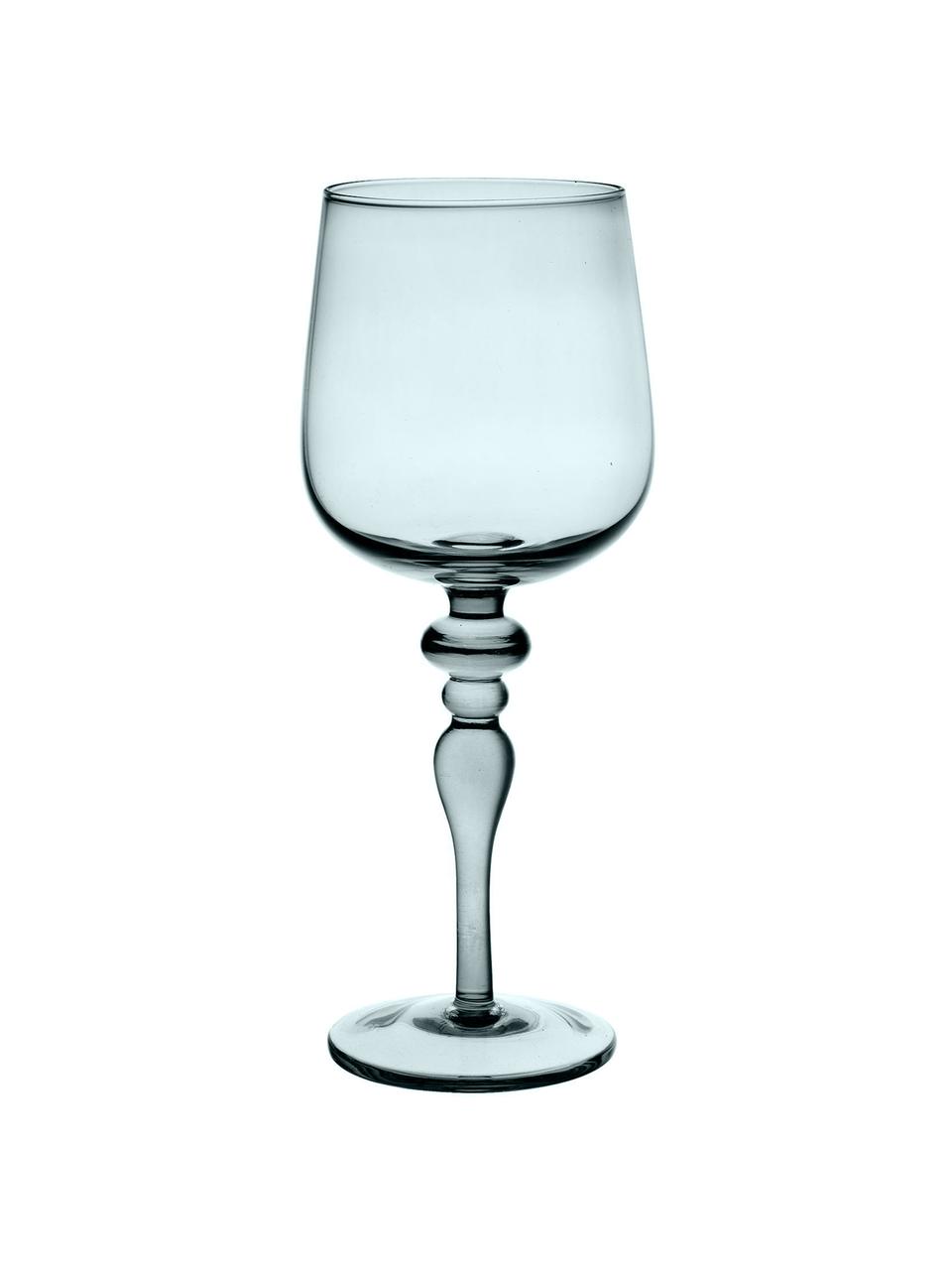Mondgeblazen wijnglazen Diseguale in verschillende kleuren en vormen, set van 6, Mondgeblazen glas, Groentinten, blauwtinten, Ø 8 x H 20 cm, 200 ml
