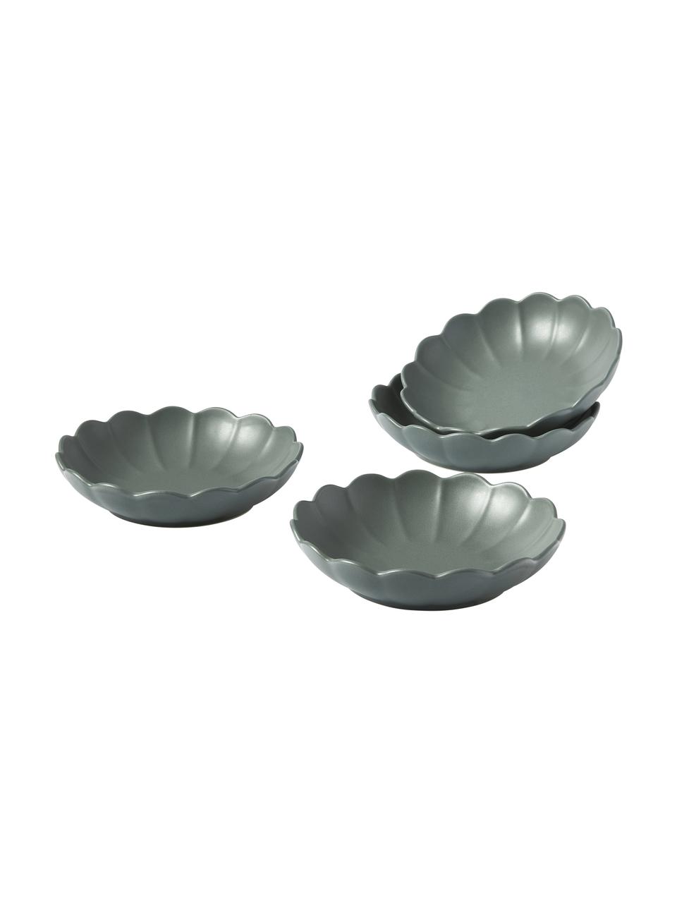 Miska Sabina, 4 szt., Kamionka, Ciemny zielony, matowy, Ø 22 cm
