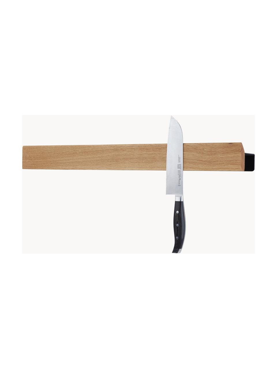 Colgador magnético Flex, Barra: madera de roble, Anclaje: acero recubierto, Madera clara, negro, An 60 x Al 6 cm