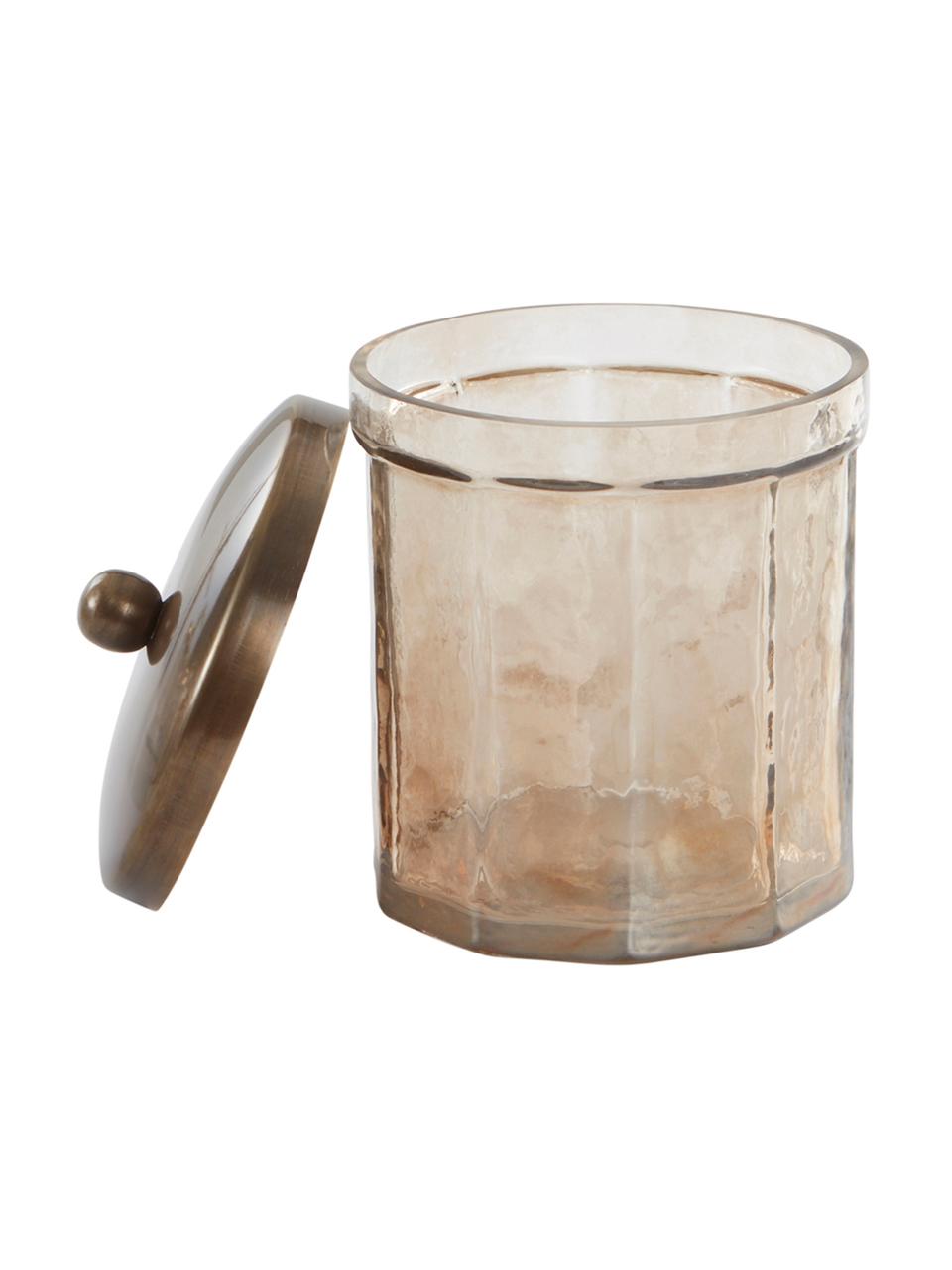 Barattolo marrone/trasparente Charlisa, Contenitore: vetro decorativo, Coperchio: metallo rivestito, Marrone, trasparente, Ø 10 x Alt. 13 cm
