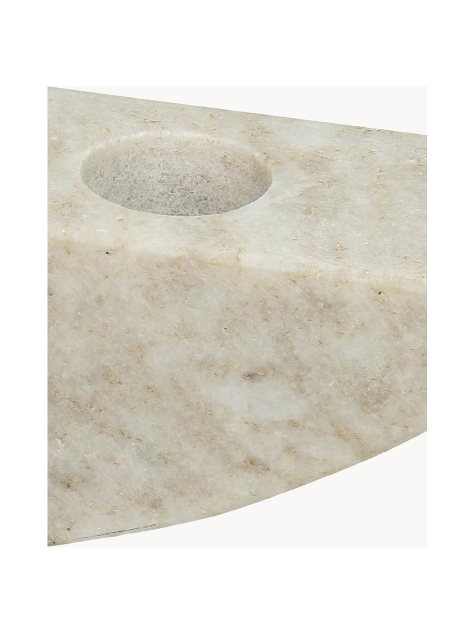 Marmor-Kerzenhalter Mar, Marmor, Hellbeige, marmoriert, B 17 x H 4 cm