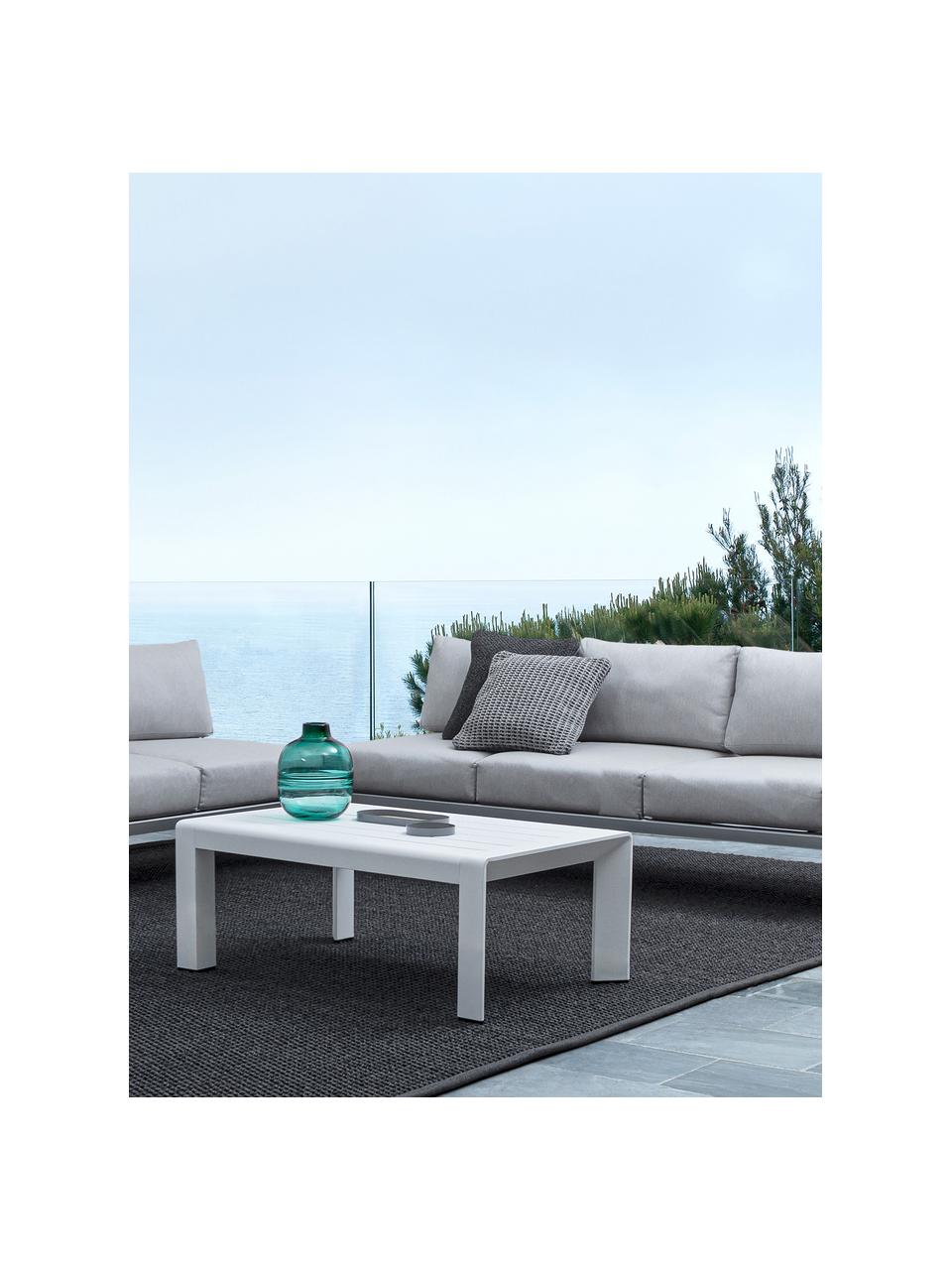 Tuin loungeset Konnor, 3-delig, Bekleding: 100% polypropyleen, Frame: gepoedercoat aluminium, Geweven stof lichtgrijs, wit, Set met verschillende formaten