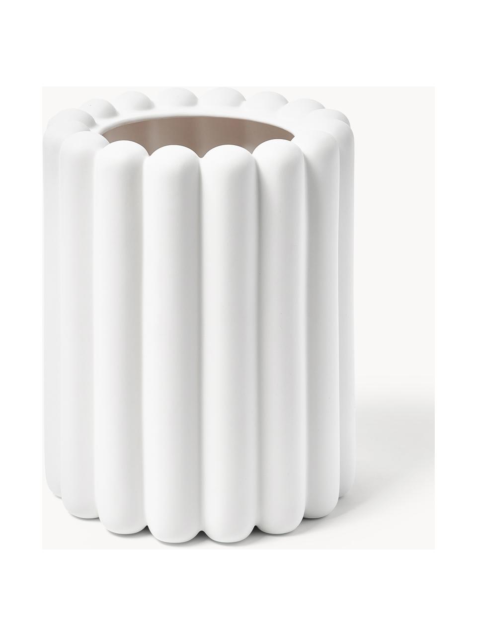 Portavaso Mist, alt. 23 cm, Ceramica, Bianco opaco, Ø 19 x Alt. 23 cm